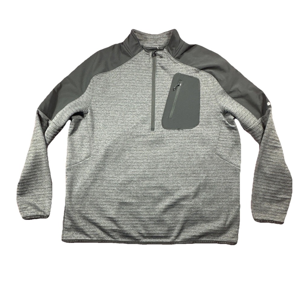 Alaskan Hardgear Duluth Trading Co Mens XL Quarter Zip Pullover Gray Black NWOT